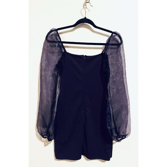 Lulus Dress Womens Medium Purple Chiffon Long Sleeve Bodycon Mini Party Event - Picture 4 of 7